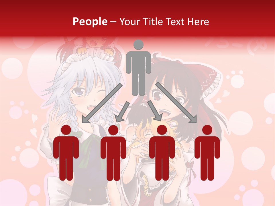 A Group Of Anime Girls Standing Next To Each Other PowerPoint Template