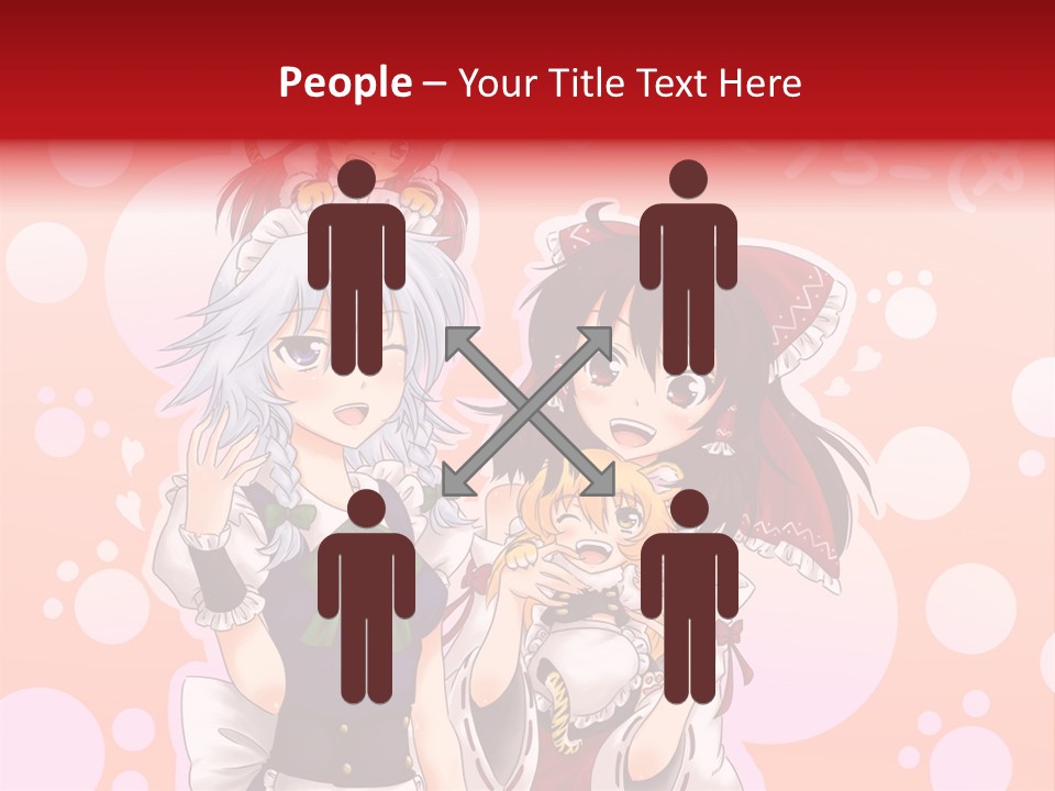 A Group Of Anime Girls Standing Next To Each Other PowerPoint Template