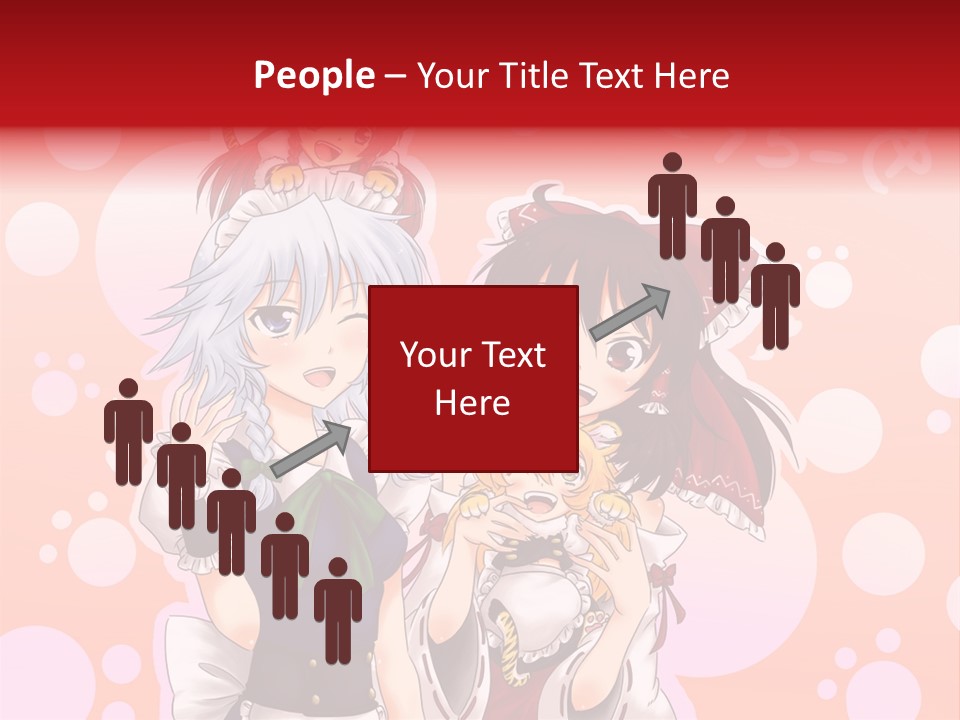 A Group Of Anime Girls Standing Next To Each Other PowerPoint Template