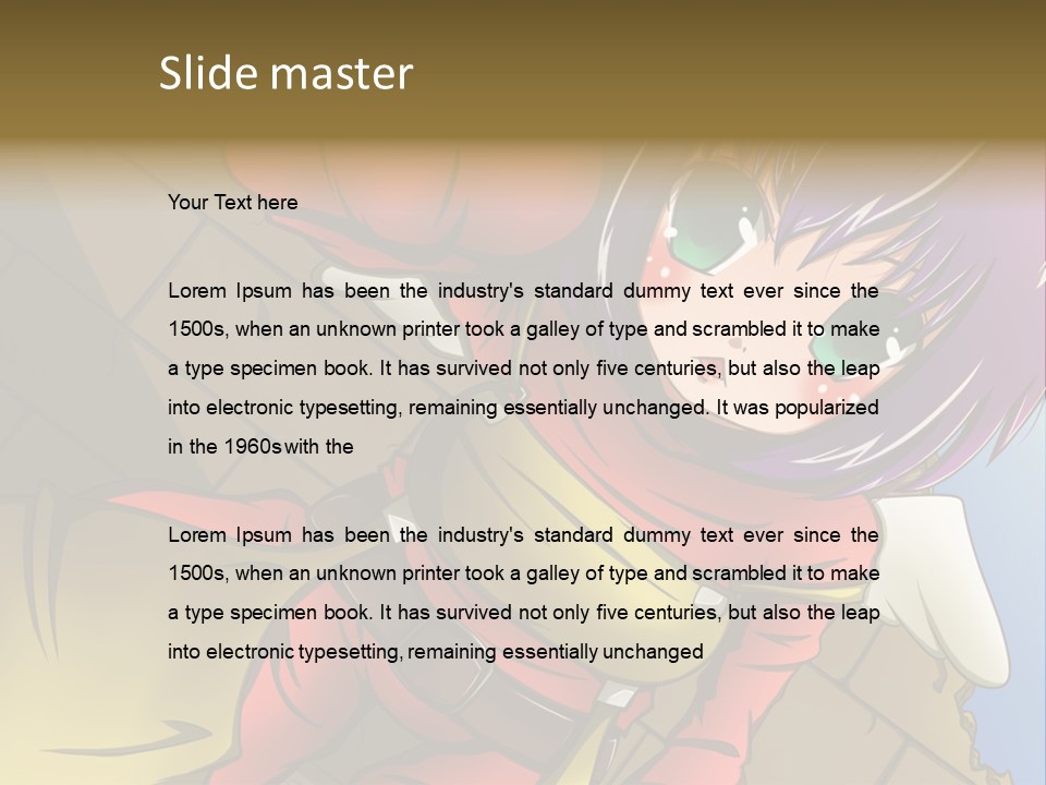 A Woman With Purple Hair And Green Eyes Is Standing In Front Of A Brick Wall PowerPoint Template