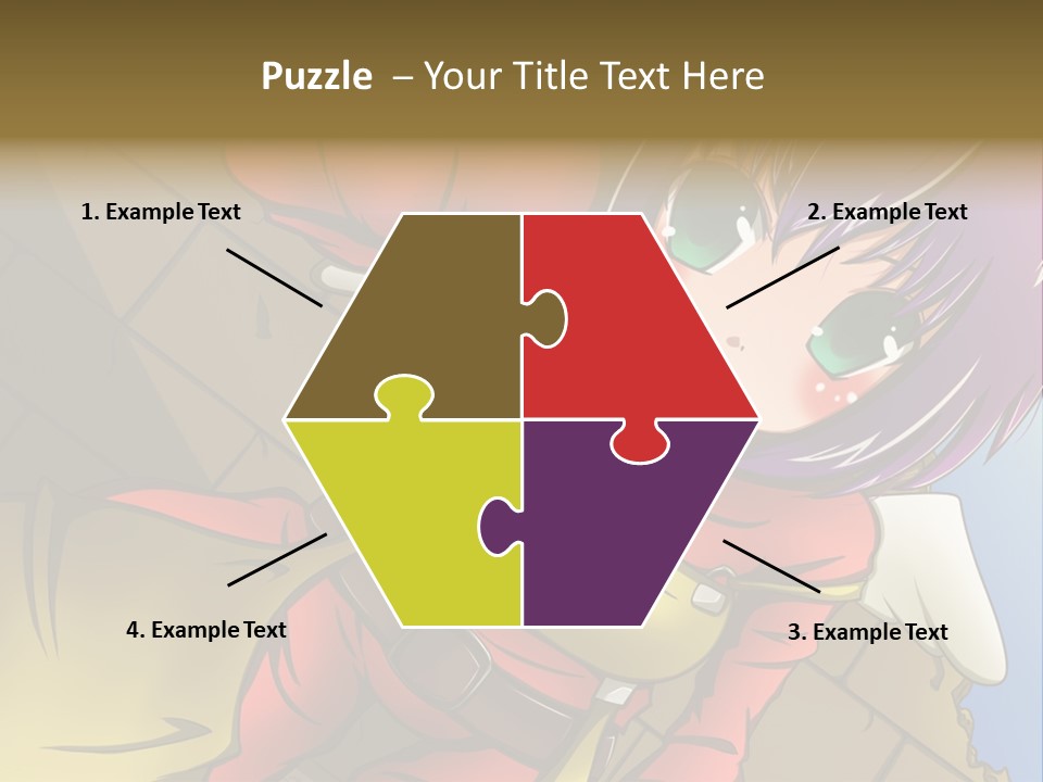 A Woman With Purple Hair And Green Eyes Is Standing In Front Of A Brick Wall PowerPoint Template