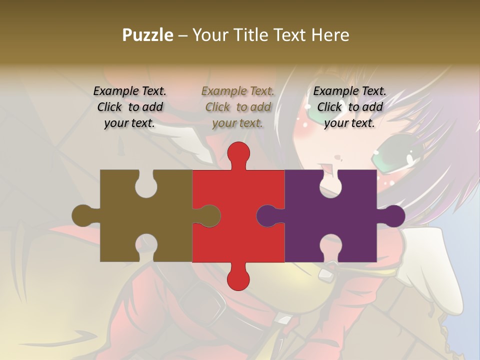 A Woman With Purple Hair And Green Eyes Is Standing In Front Of A Brick Wall PowerPoint Template