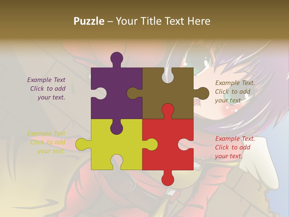 A Woman With Purple Hair And Green Eyes Is Standing In Front Of A Brick Wall PowerPoint Template