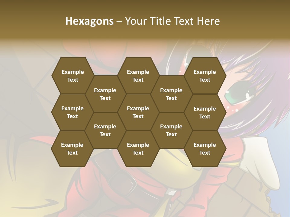 A Woman With Purple Hair And Green Eyes Is Standing In Front Of A Brick Wall PowerPoint Template