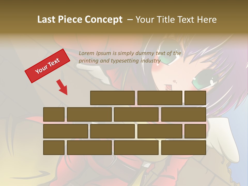 A Woman With Purple Hair And Green Eyes Is Standing In Front Of A Brick Wall PowerPoint Template