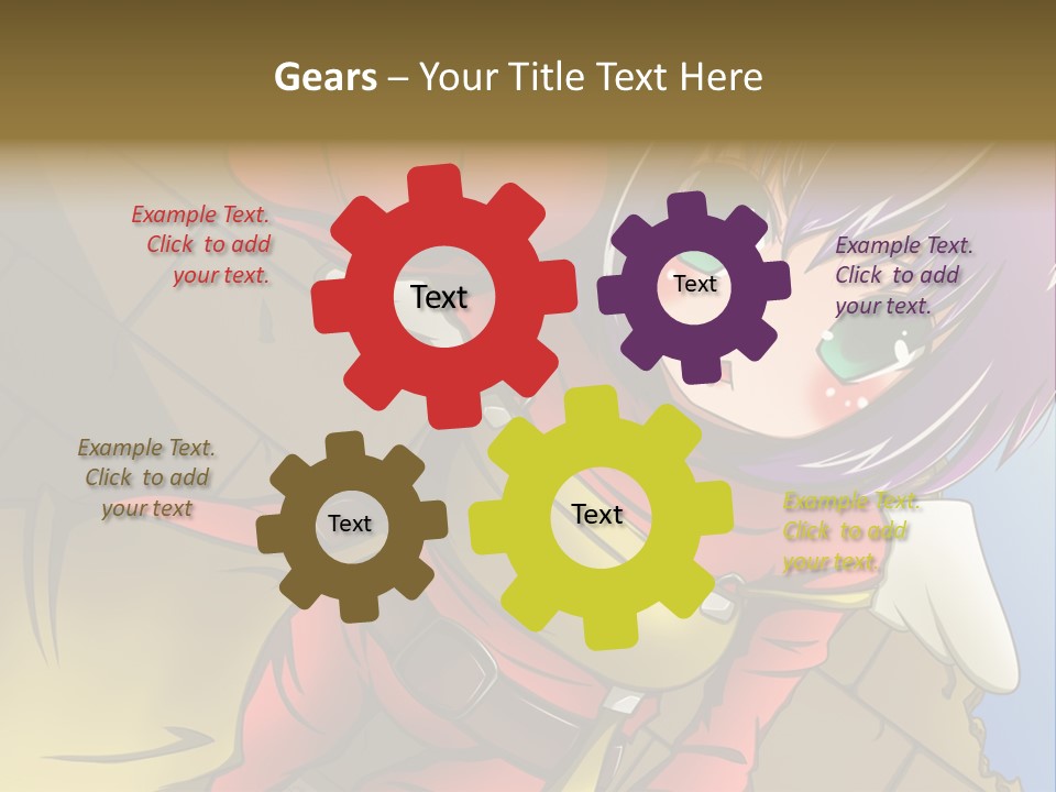 A Woman With Purple Hair And Green Eyes Is Standing In Front Of A Brick Wall PowerPoint Template