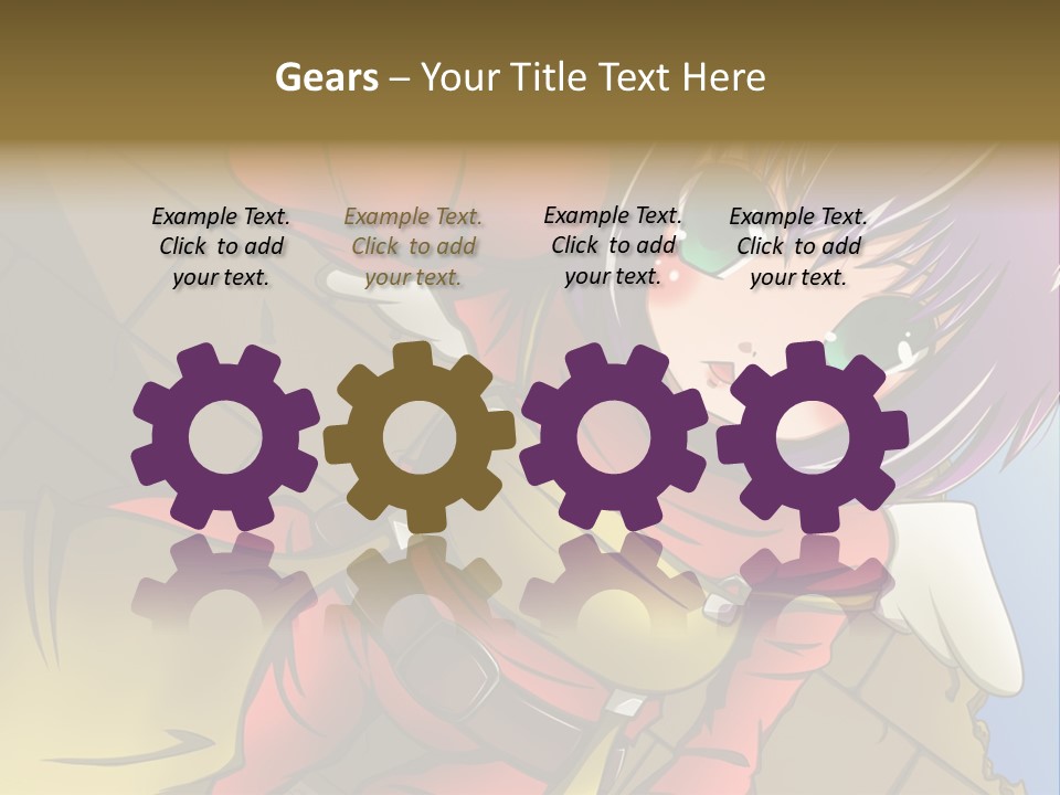 A Woman With Purple Hair And Green Eyes Is Standing In Front Of A Brick Wall PowerPoint Template