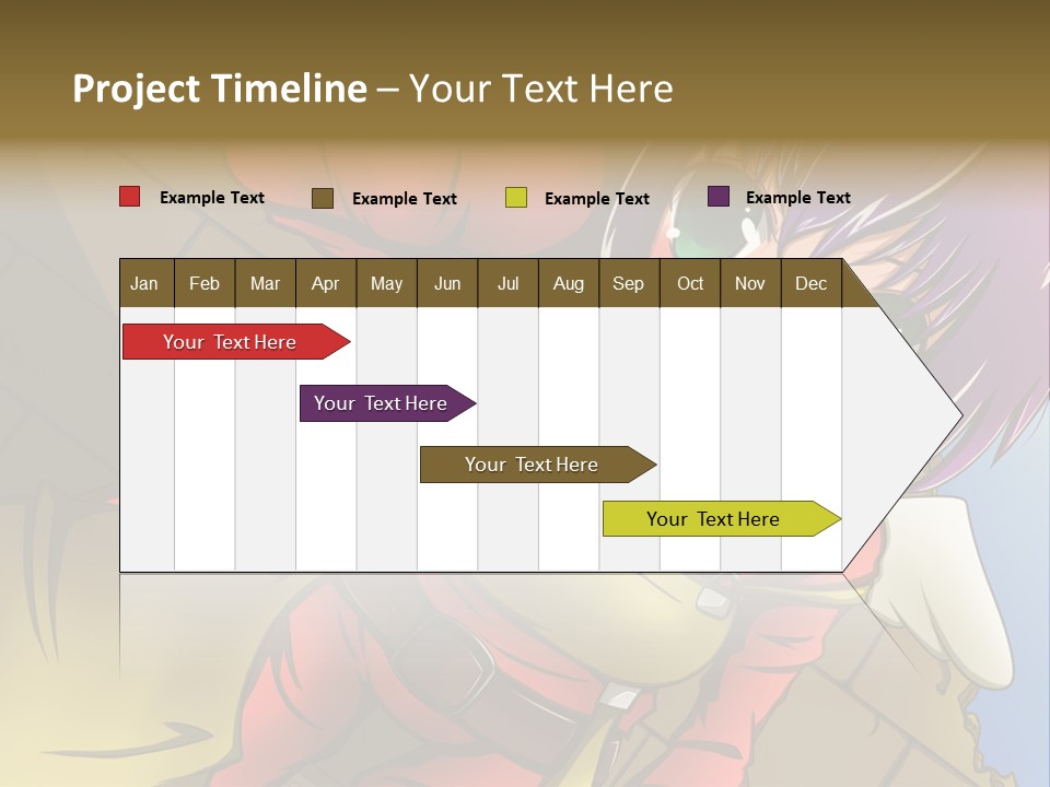 A Woman With Purple Hair And Green Eyes Is Standing In Front Of A Brick Wall PowerPoint Template