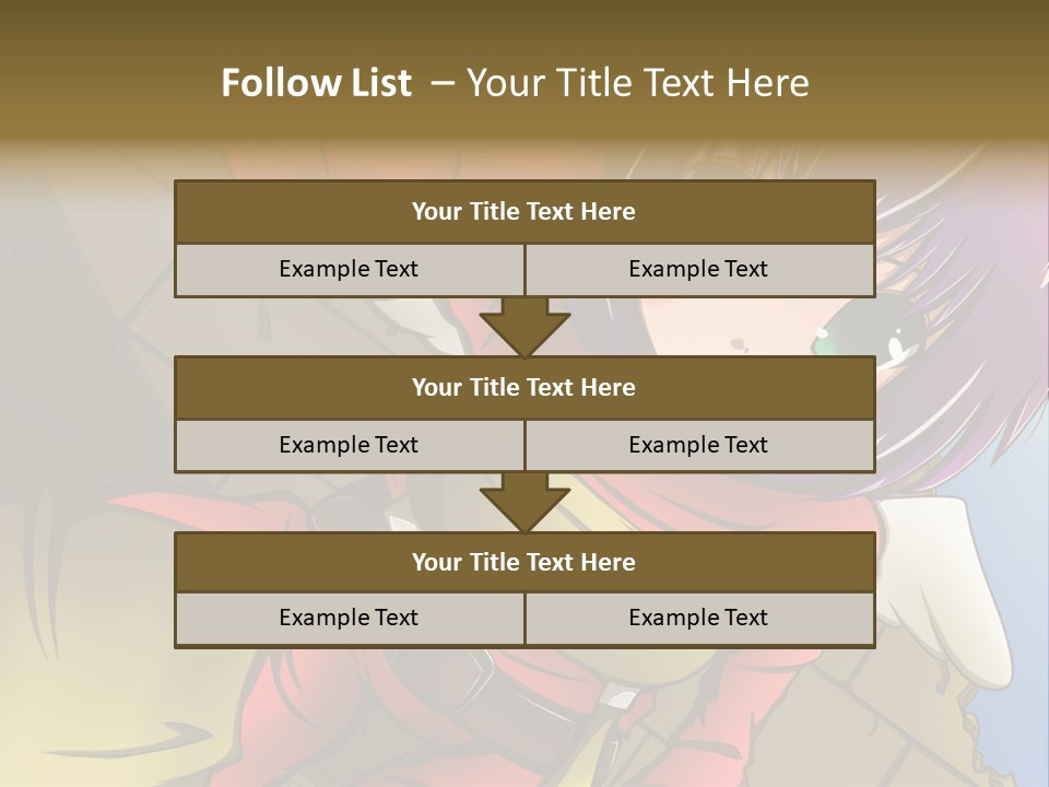 A Woman With Purple Hair And Green Eyes Is Standing In Front Of A Brick Wall PowerPoint Template