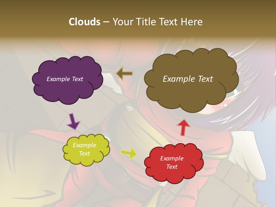 A Woman With Purple Hair And Green Eyes Is Standing In Front Of A Brick Wall PowerPoint Template