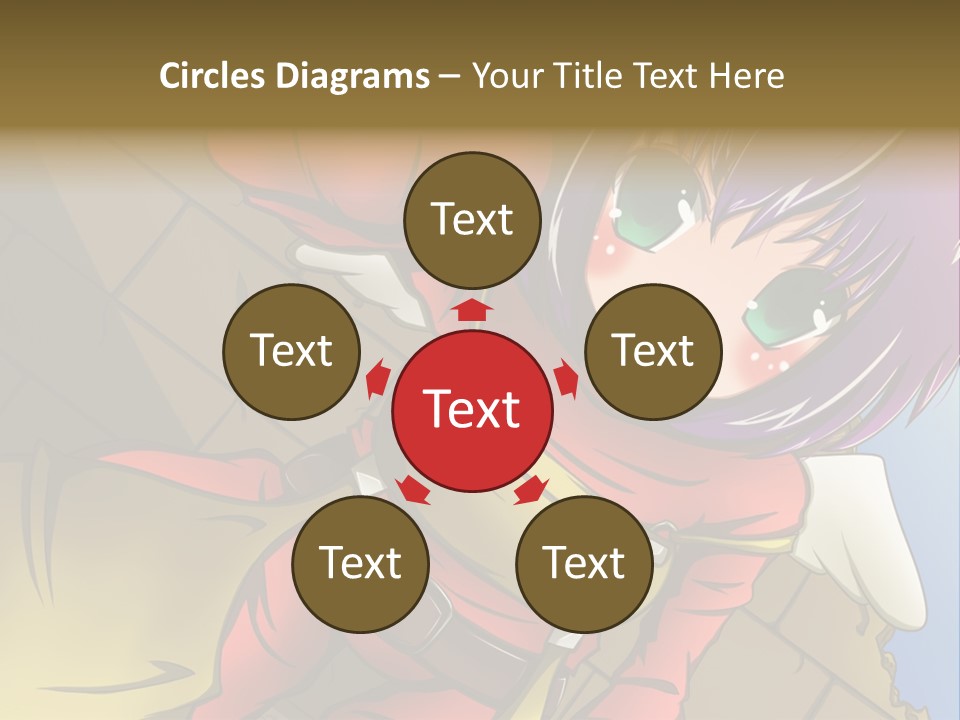 A Woman With Purple Hair And Green Eyes Is Standing In Front Of A Brick Wall PowerPoint Template