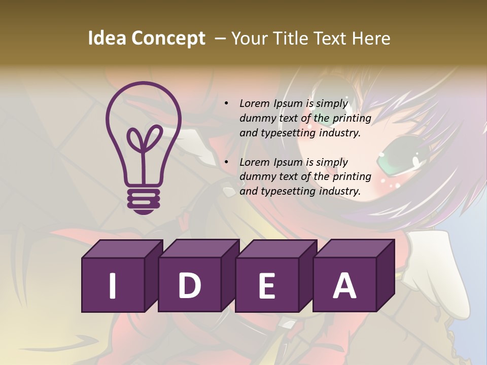 A Woman With Purple Hair And Green Eyes Is Standing In Front Of A Brick Wall PowerPoint Template