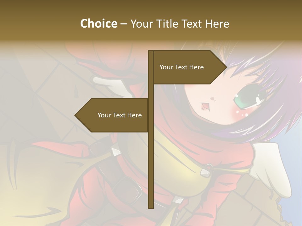 A Woman With Purple Hair And Green Eyes Is Standing In Front Of A Brick Wall PowerPoint Template