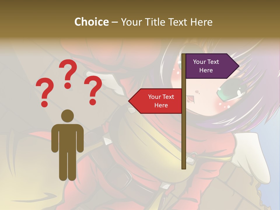 A Woman With Purple Hair And Green Eyes Is Standing In Front Of A Brick Wall PowerPoint Template