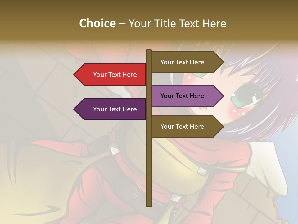 A Woman With Purple Hair And Green Eyes Is Standing In Front Of A Brick Wall PowerPoint Template