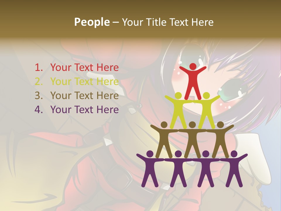 A Woman With Purple Hair And Green Eyes Is Standing In Front Of A Brick Wall PowerPoint Template