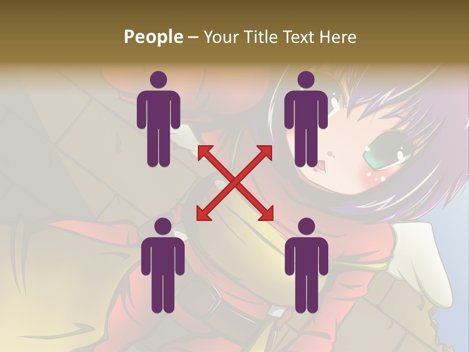 A Woman With Purple Hair And Green Eyes Is Standing In Front Of A Brick Wall PowerPoint Template