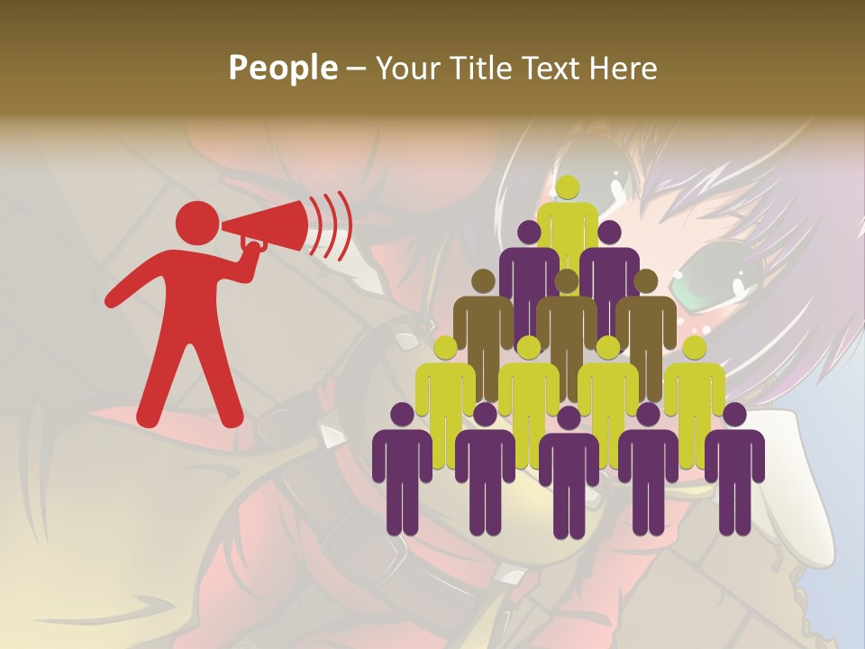 A Woman With Purple Hair And Green Eyes Is Standing In Front Of A Brick Wall PowerPoint Template