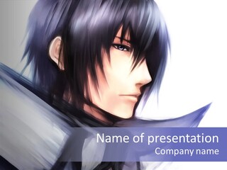 A Anime Character With A Sword In His Hand PowerPoint Template