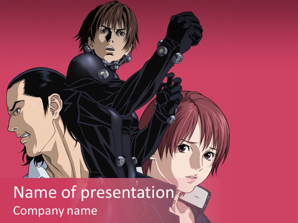 A Group Of Anime Characters Standing Next To Each Other PowerPoint Template