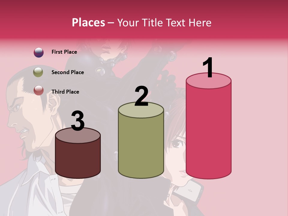 A Group Of Anime Characters Standing Next To Each Other PowerPoint Template