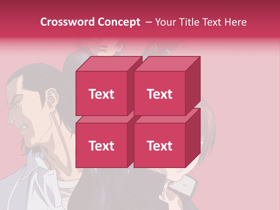 A Group Of Anime Characters Standing Next To Each Other PowerPoint Template