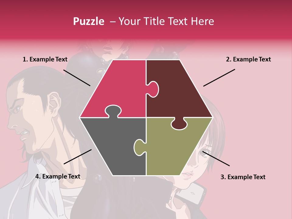 A Group Of Anime Characters Standing Next To Each Other PowerPoint Template