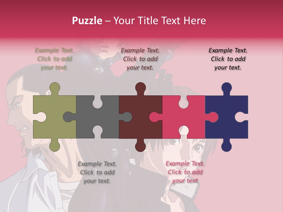 A Group Of Anime Characters Standing Next To Each Other PowerPoint Template