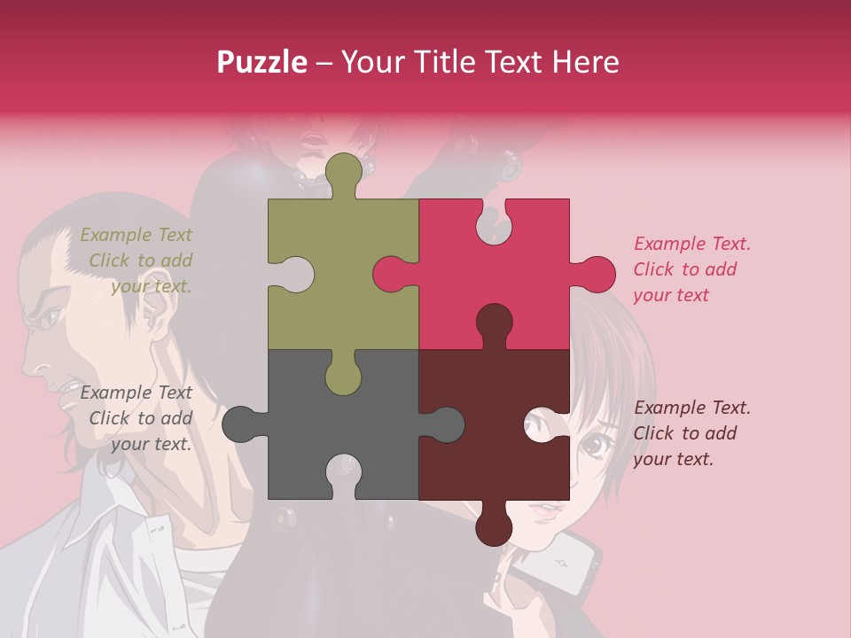 A Group Of Anime Characters Standing Next To Each Other PowerPoint Template