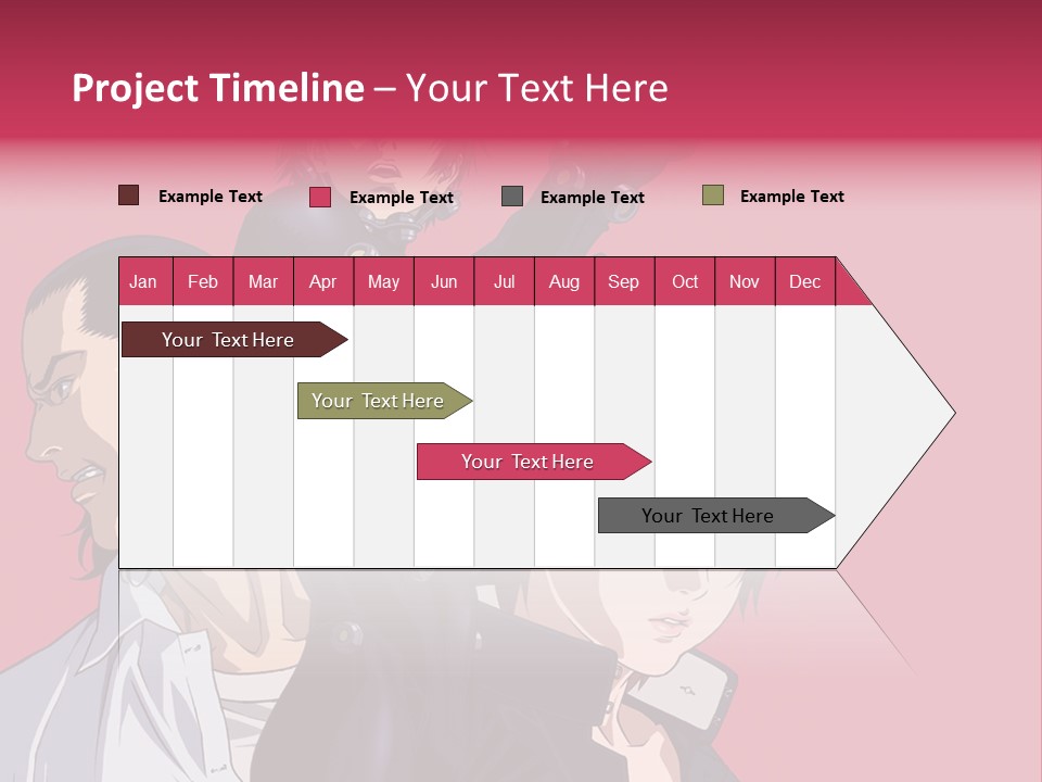 A Group Of Anime Characters Standing Next To Each Other PowerPoint Template