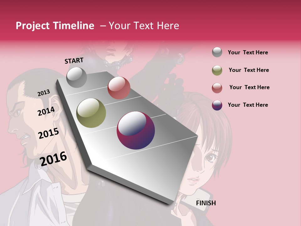 A Group Of Anime Characters Standing Next To Each Other PowerPoint Template