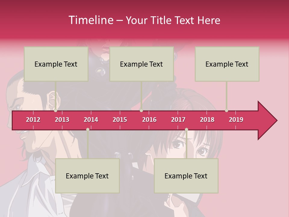 A Group Of Anime Characters Standing Next To Each Other PowerPoint Template