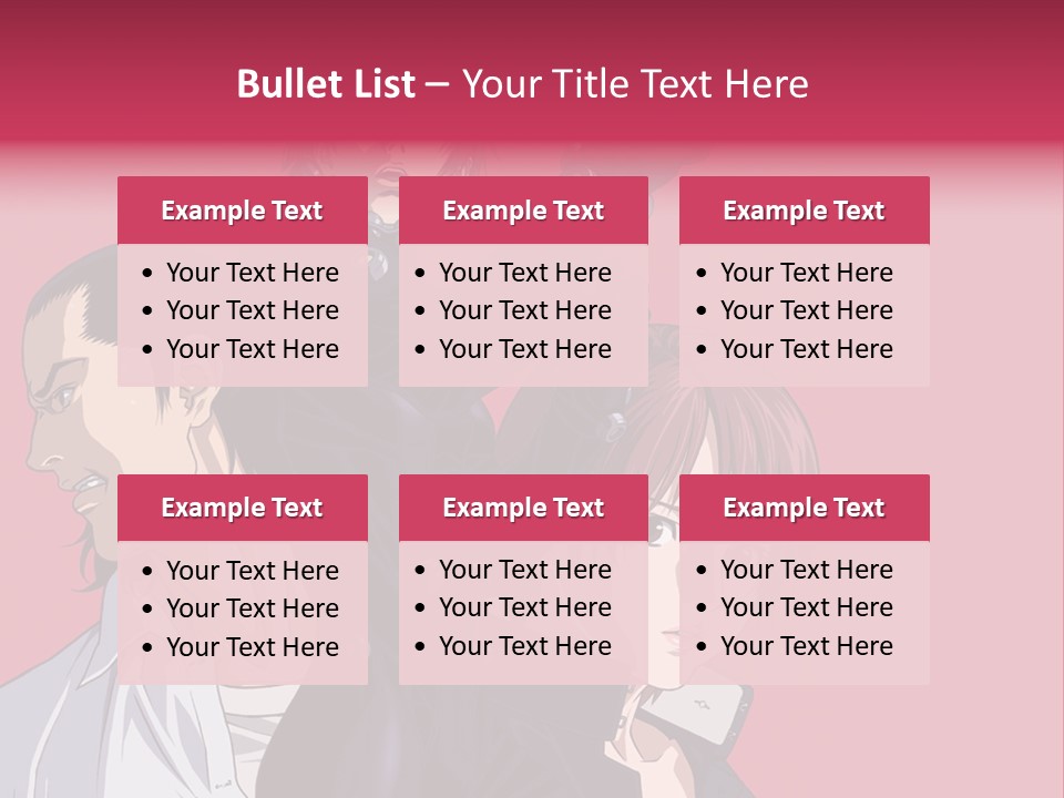 A Group Of Anime Characters Standing Next To Each Other PowerPoint Template