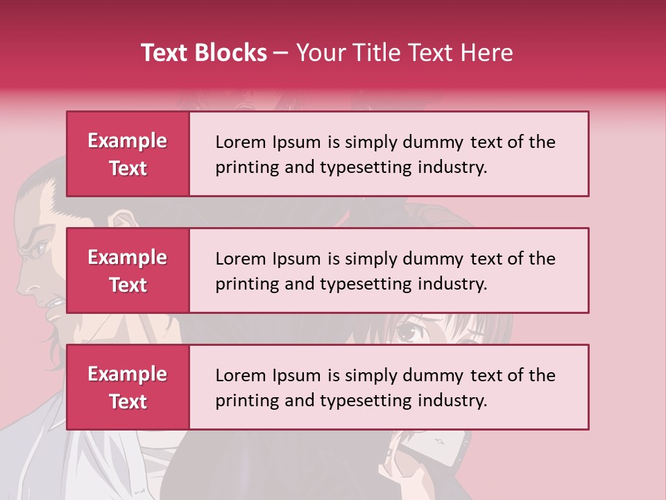 A Group Of Anime Characters Standing Next To Each Other PowerPoint Template