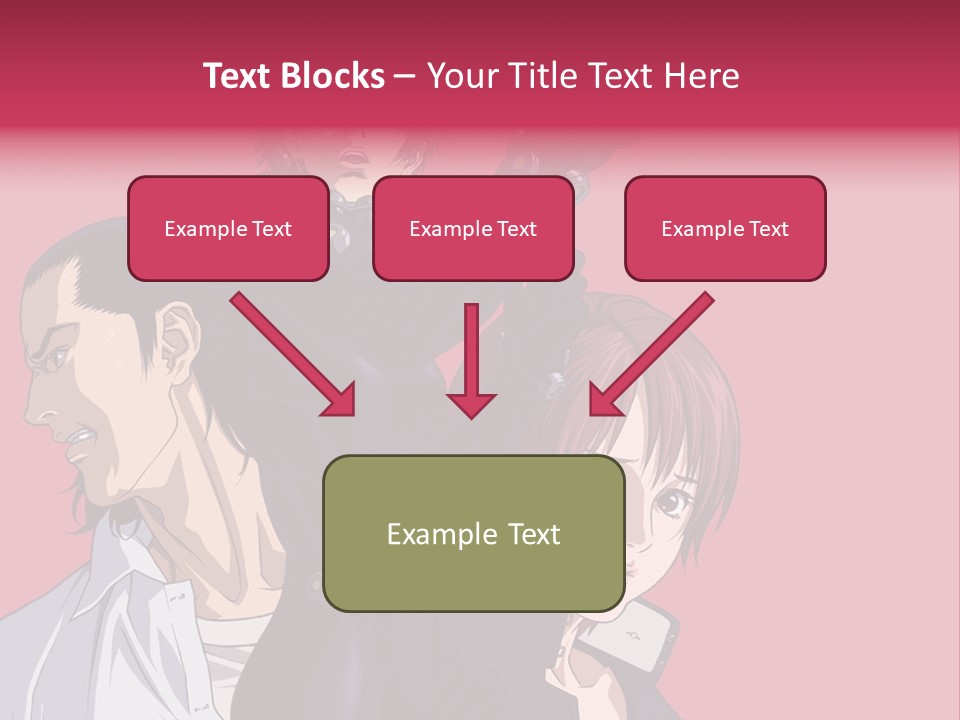A Group Of Anime Characters Standing Next To Each Other PowerPoint Template