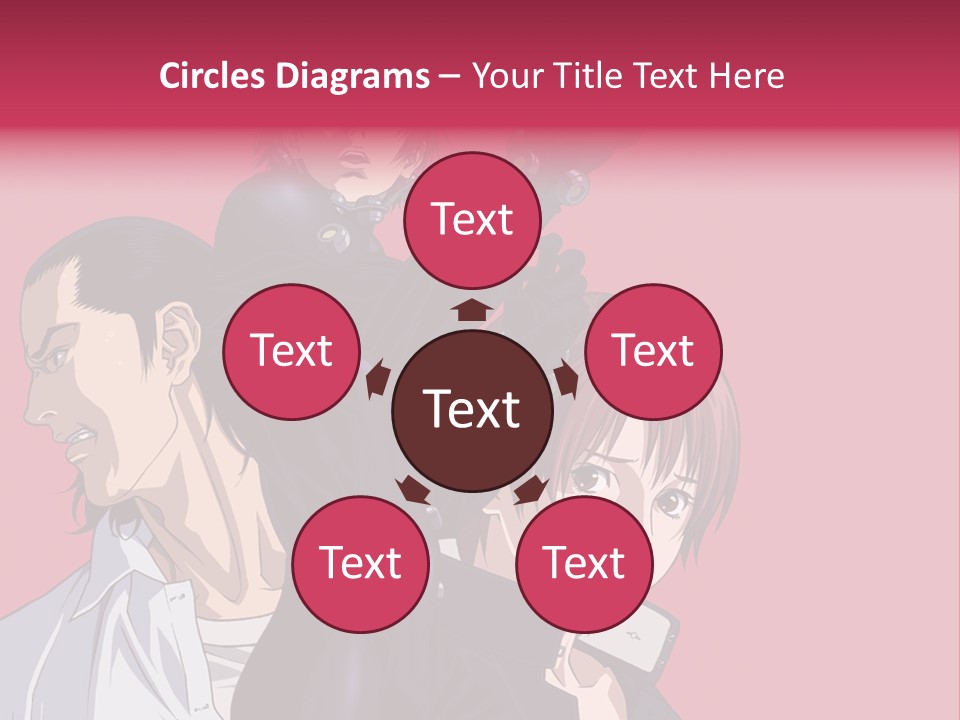 A Group Of Anime Characters Standing Next To Each Other PowerPoint Template