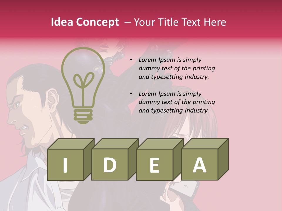 A Group Of Anime Characters Standing Next To Each Other PowerPoint Template