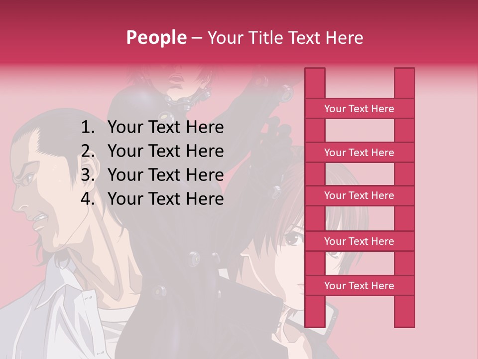A Group Of Anime Characters Standing Next To Each Other PowerPoint Template