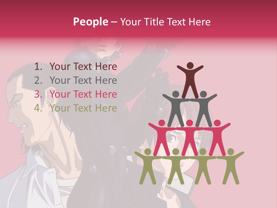 A Group Of Anime Characters Standing Next To Each Other PowerPoint Template