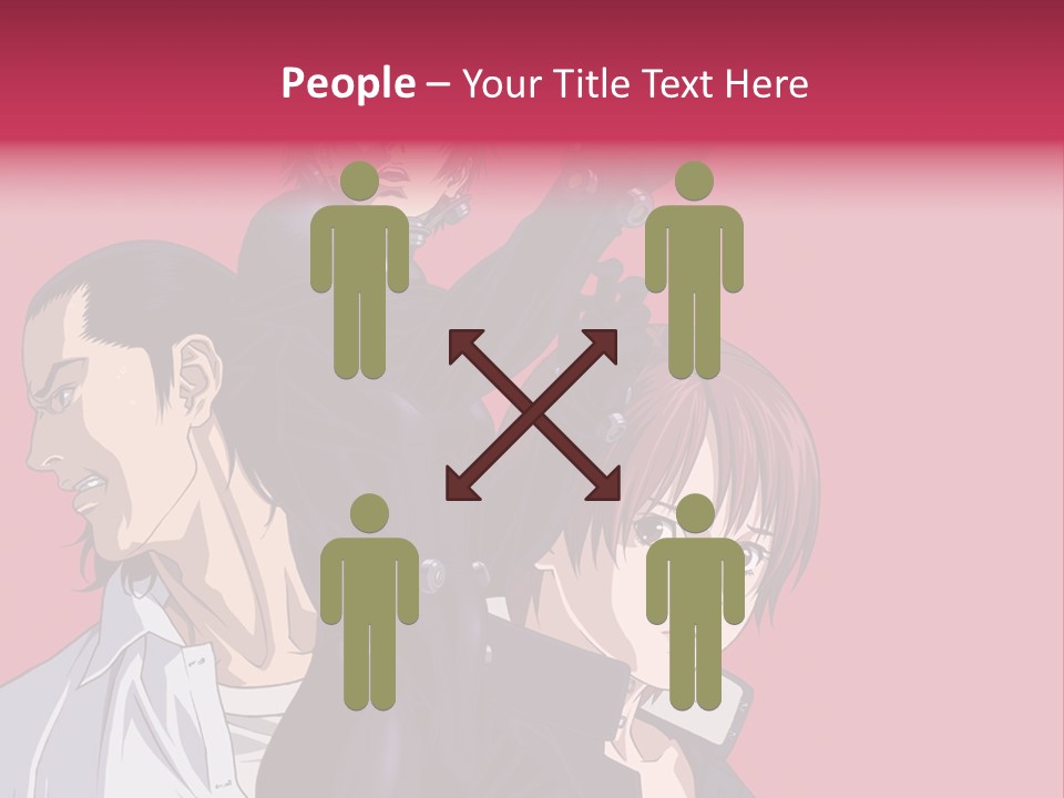 A Group Of Anime Characters Standing Next To Each Other PowerPoint Template