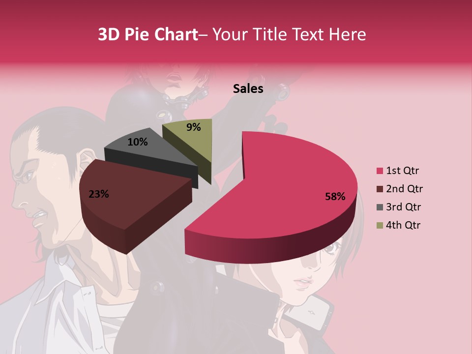 A Group Of Anime Characters Standing Next To Each Other PowerPoint Template