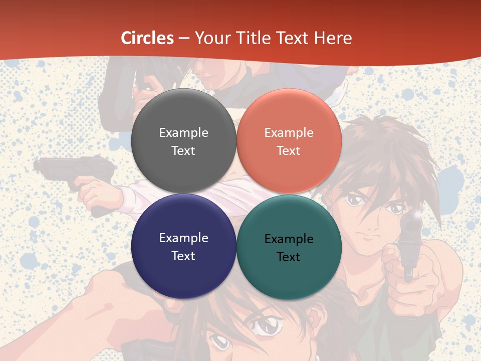 A Group Of People Holding Guns In Front Of A Red Background PowerPoint Template