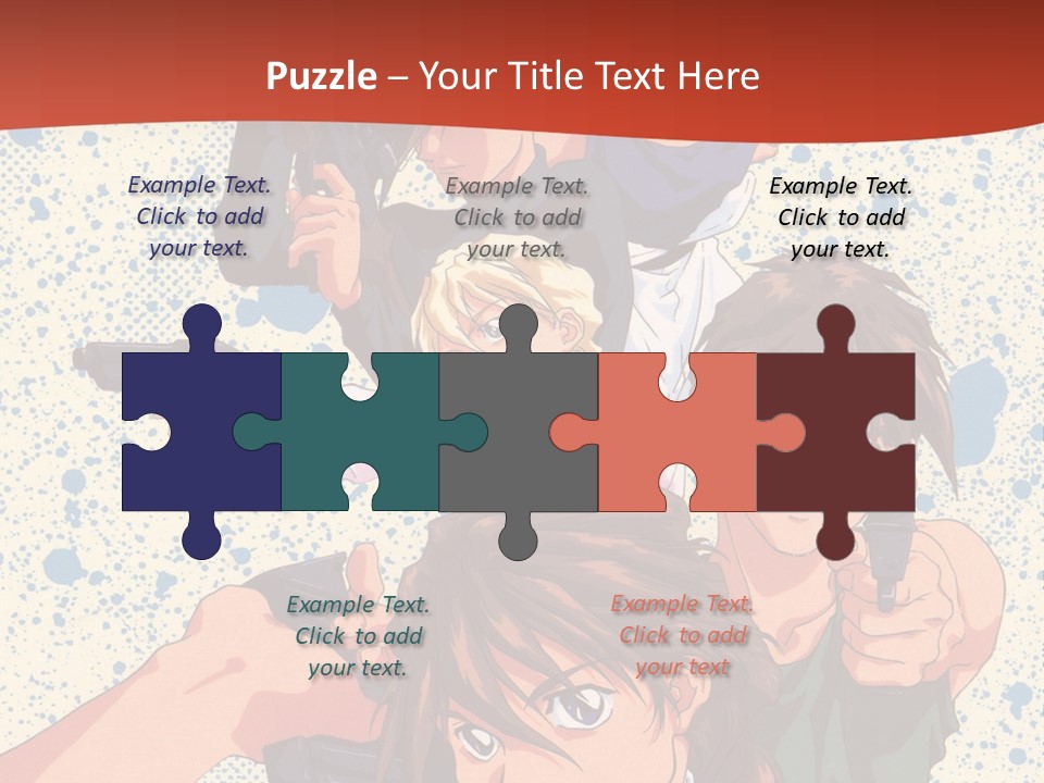 A Group Of People Holding Guns In Front Of A Red Background PowerPoint Template