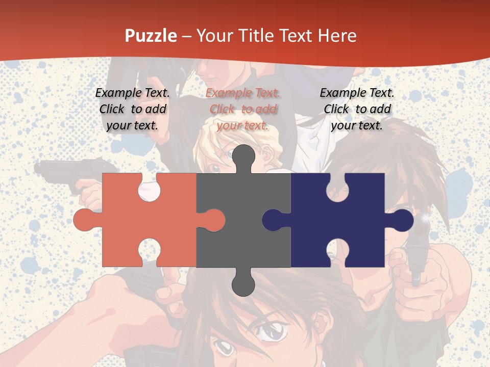 A Group Of People Holding Guns In Front Of A Red Background PowerPoint Template