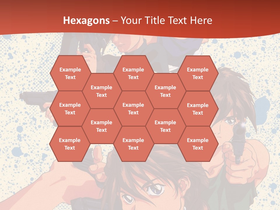 A Group Of People Holding Guns In Front Of A Red Background PowerPoint Template