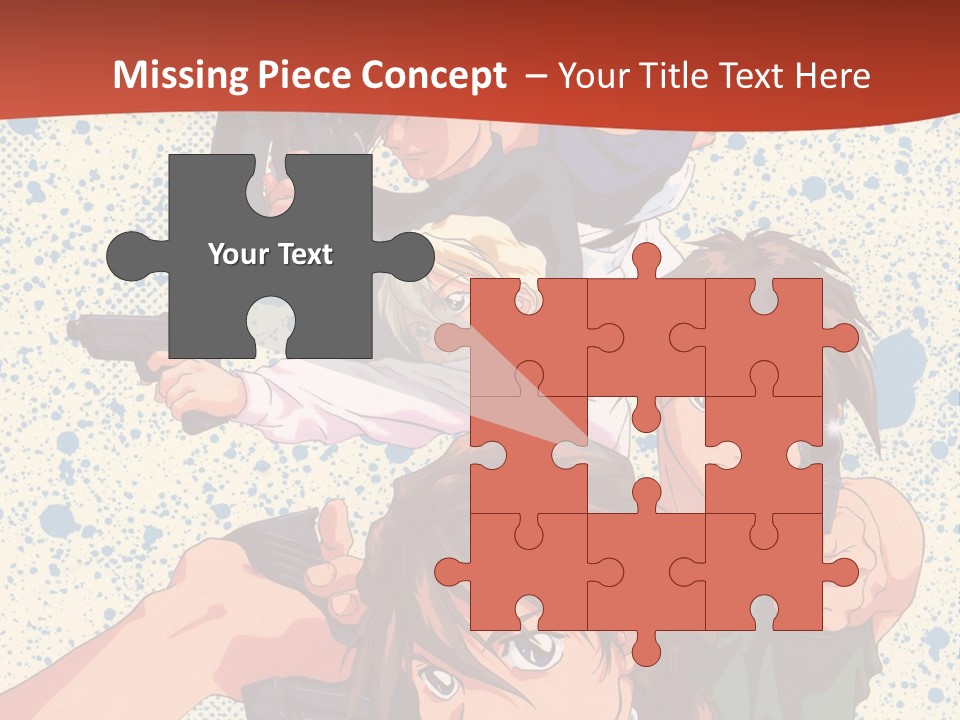 A Group Of People Holding Guns In Front Of A Red Background PowerPoint Template