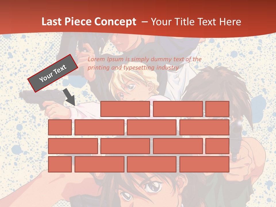 A Group Of People Holding Guns In Front Of A Red Background PowerPoint Template