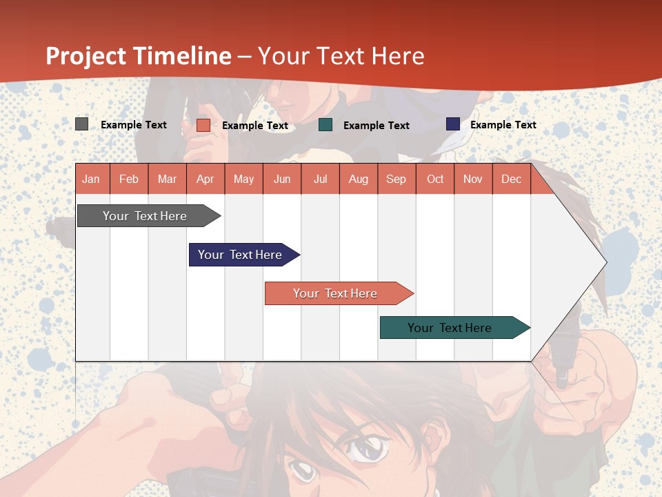 A Group Of People Holding Guns In Front Of A Red Background PowerPoint Template