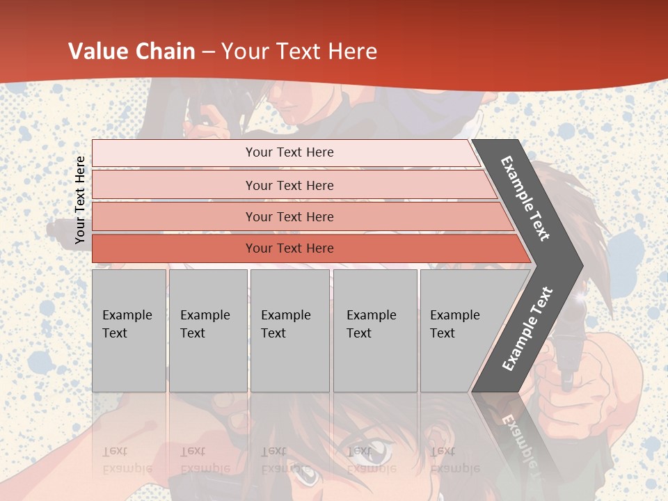A Group Of People Holding Guns In Front Of A Red Background PowerPoint Template