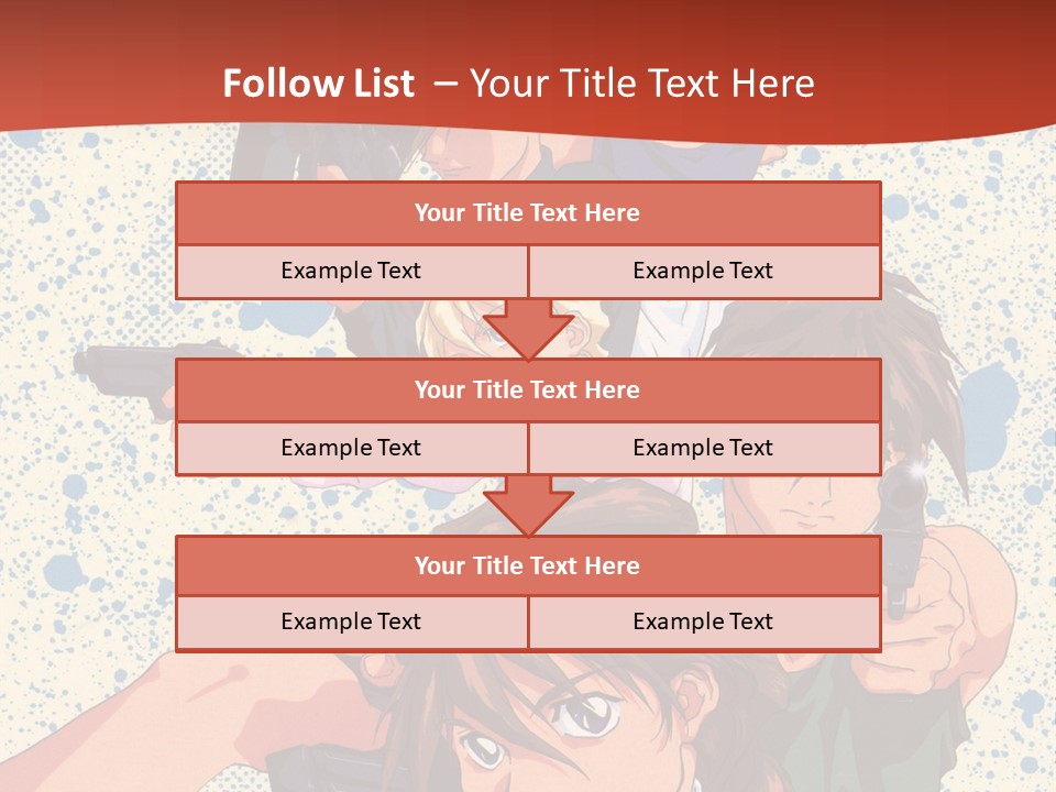 A Group Of People Holding Guns In Front Of A Red Background PowerPoint Template